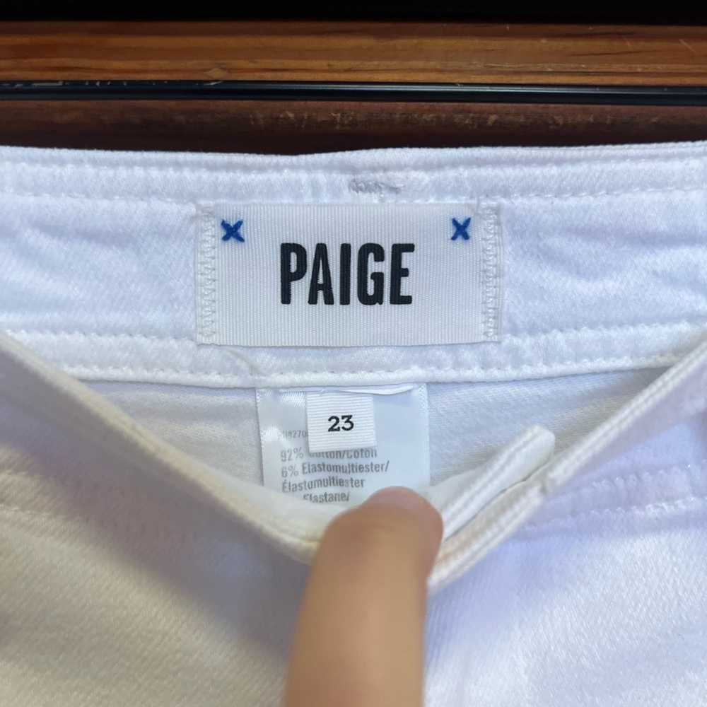 Paige Nellie High-Rise Culotte Jeans – Crisp White – Size 23 Clean Front New - Picture 4 of 6
